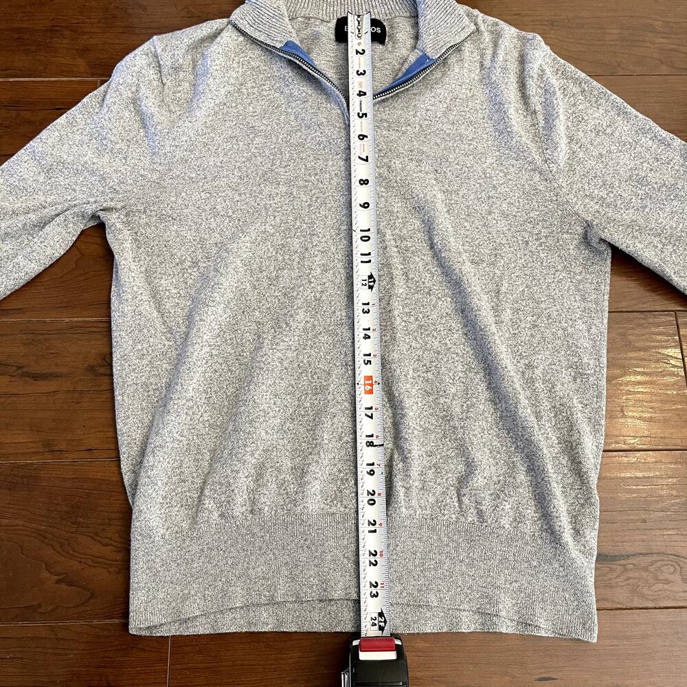 Bonobos Sweater Mens Medium Slim CASHMERE Blend 1/4 Zip Pullover Gray Classic - Picture 8 of 8